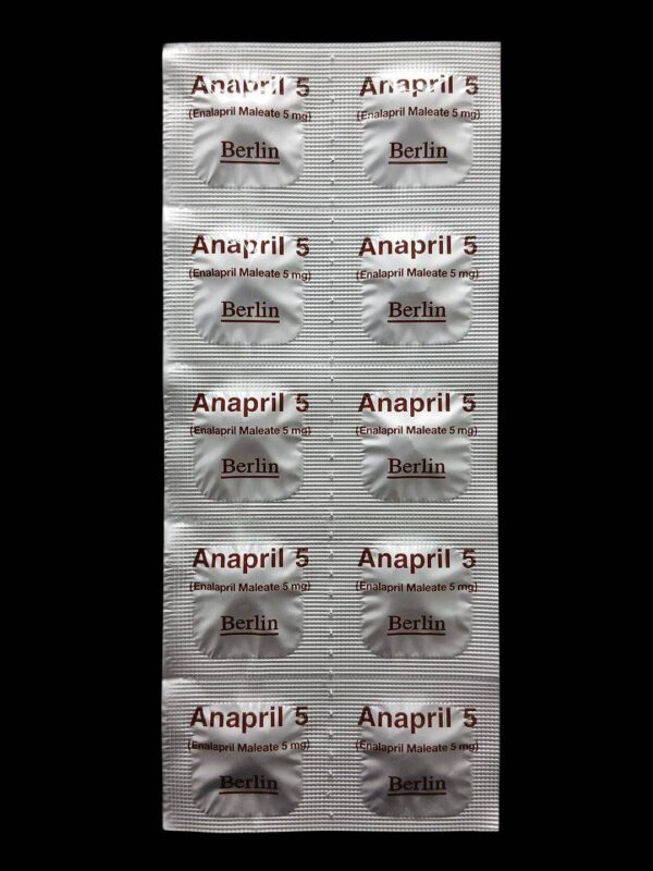 Anapril 5 mg 10 tablets ยาลดความดันโลหิต ACE Inhibitor ป้องกันภาวะหัวใจล้มเหลว