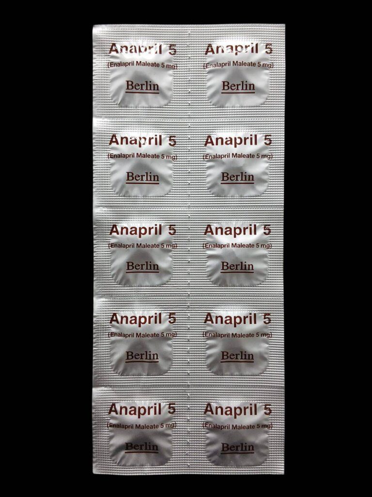 Anapril 5 mg 10 tablets ยาลดความดันโลหิต ACE Inhibitor ป้องกันภาวะหัวใจล้มเหลว