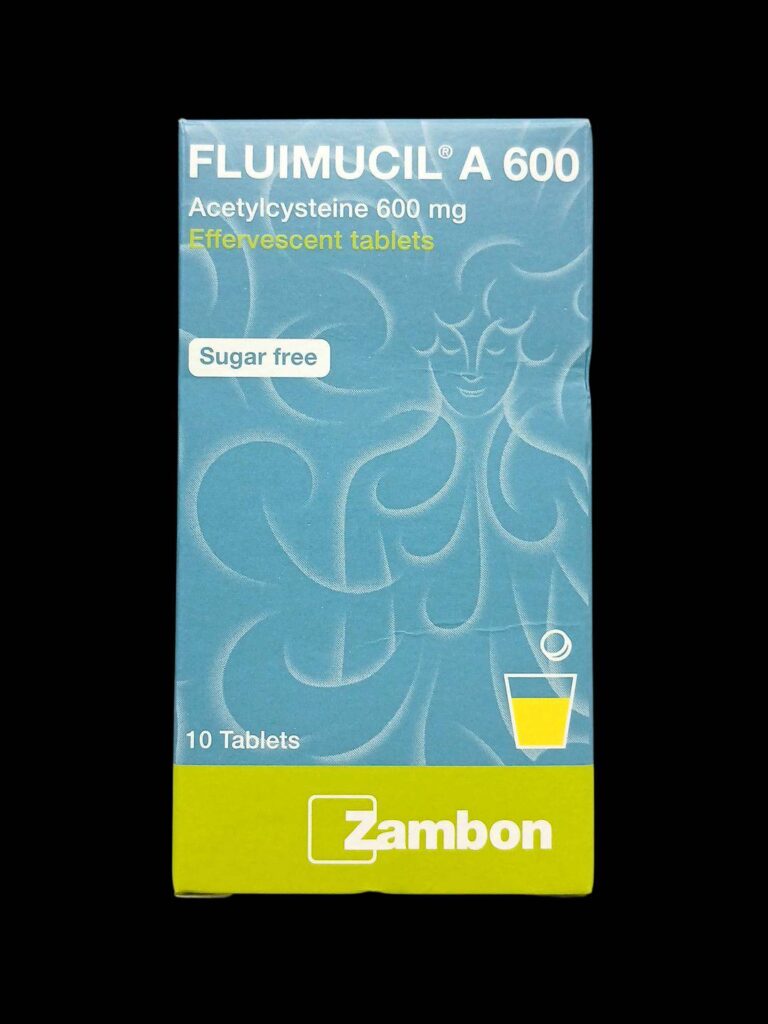 Fluimucil NAC 600mg 10 tablets ยาละลายเสมหะ ลดความเหนียวของเสมหะ และบำรุงตับ