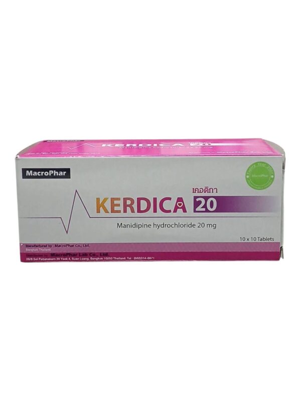Kerdica 20 mg manidipine tablets box of 100 for hypertension treatment