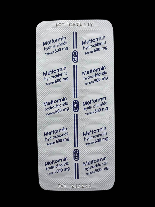 Metformin GPO 500 mg 10 เม็ด สำหรับรักษาและควบคุมเบาหวานชนิดที่ 2