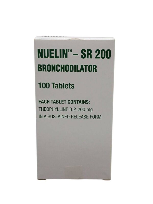 Nuelin-SR 200 mg Theophylline sustained release box 100 tablets