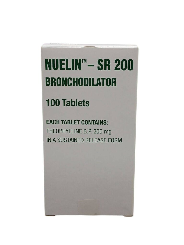 Nuelin-SR 200 mg Theophylline sustained release box 100 tablets