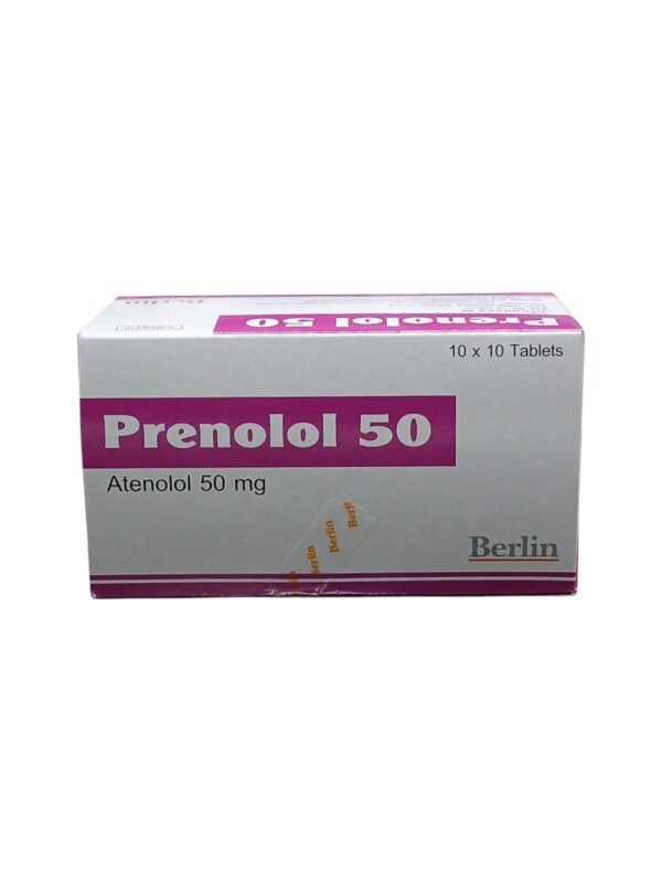 Prenolol 50 mg box of 100 tablets beta blocker for hypertension and angina