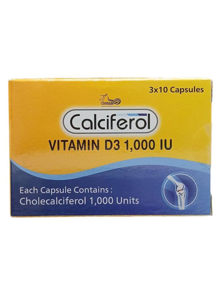 Calciferol 1000 IU 30 tablets per box for vitamin D supplementation