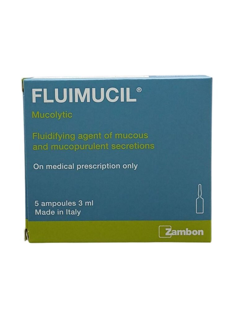 Fluimucil Injection 3 ml 5 ampules ยาละลายเสมหะสำหรับฉีด