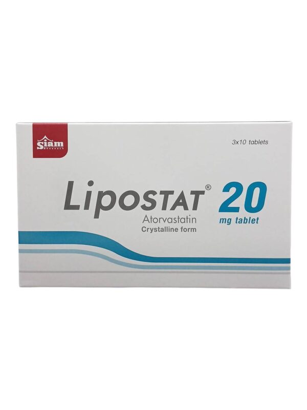 ยา Lipostat 20 mg 30 เม็ดต่อกล่อง