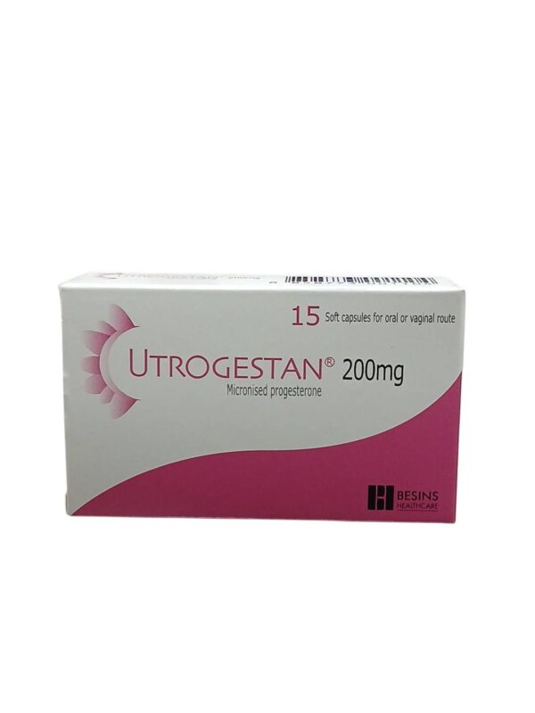 Utrogestan 200 mg แคปซูลฮอร์โมนโปรเจสเตอโรน 15 เม็ด