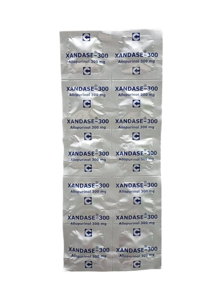 ยา Xandase 300 mg (Allopurinol) 10 เม็ด สำหรับรักษาโรคเก๊าท์และภาวะกรดยูริกสูง