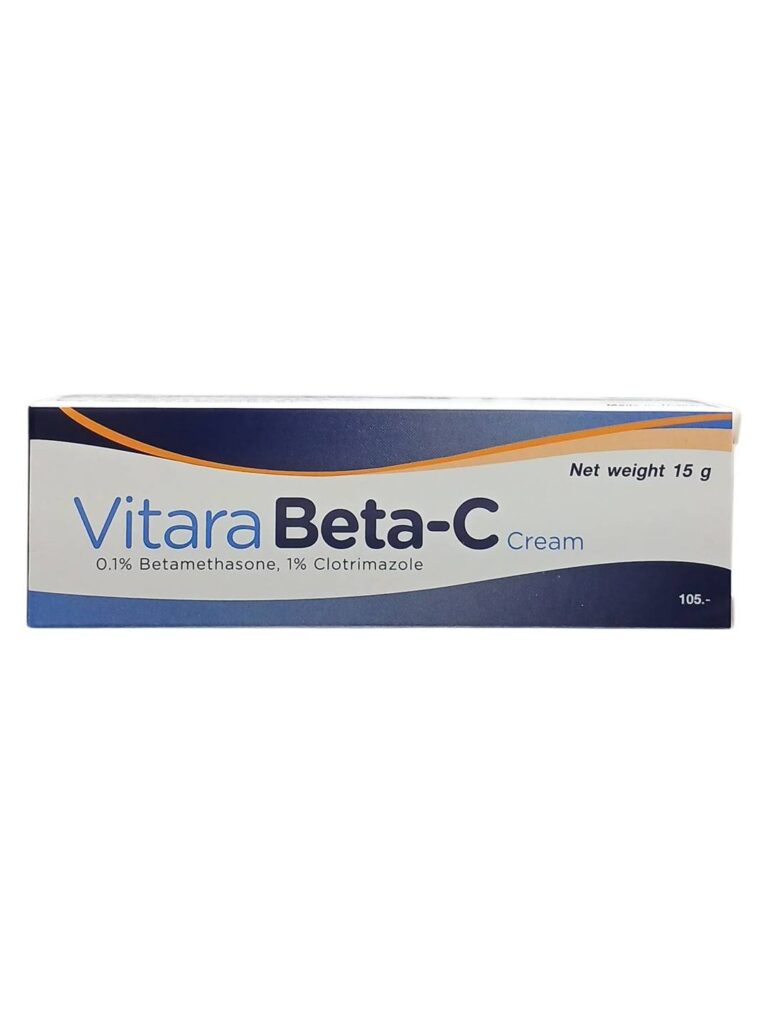 หลอดยา Vitara Beta-C 15 g ครีมทาภายนอกสำหรับโรคผิวหนังอักเสบและติดเชื้อรา