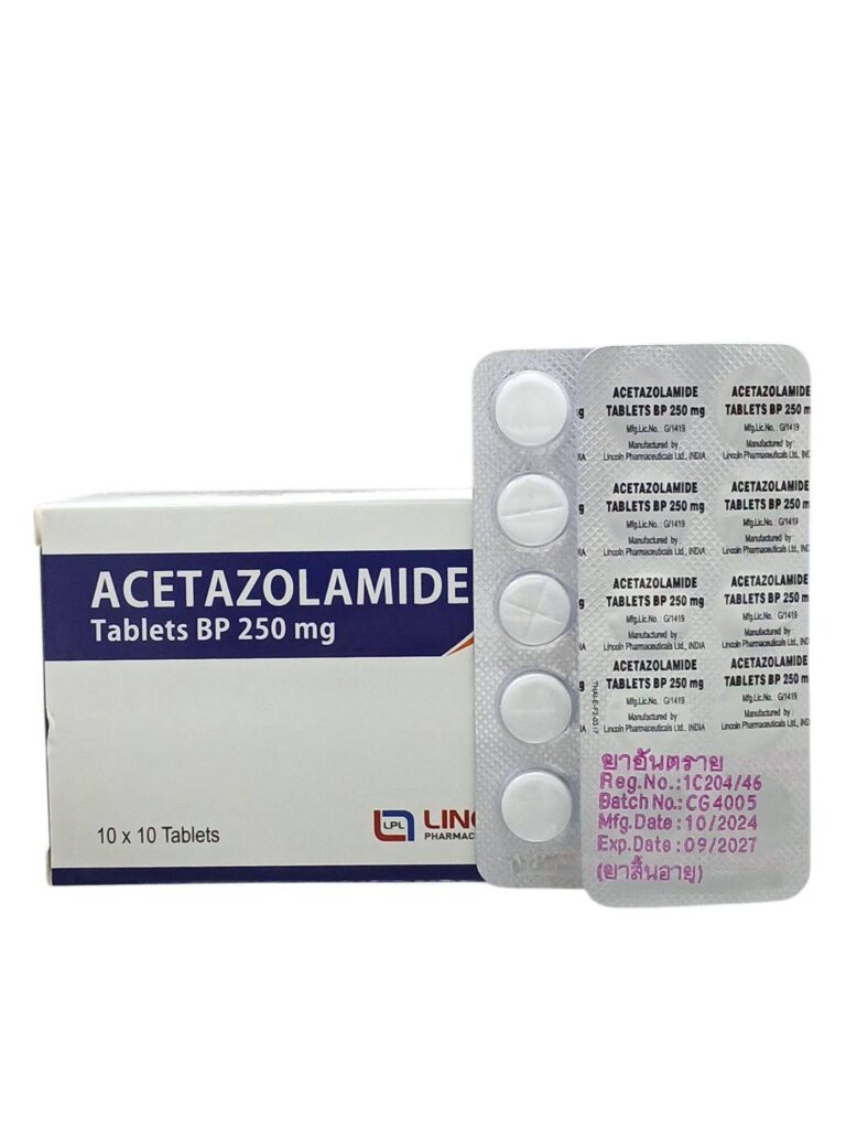 ยา Acetazolamide 250 mg แผง 10 เม็ด