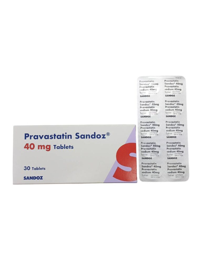 Pravastatin Sandoz 40 mg 30 เม็ดต่อกล่อง ยาลดไขมันในเลือด