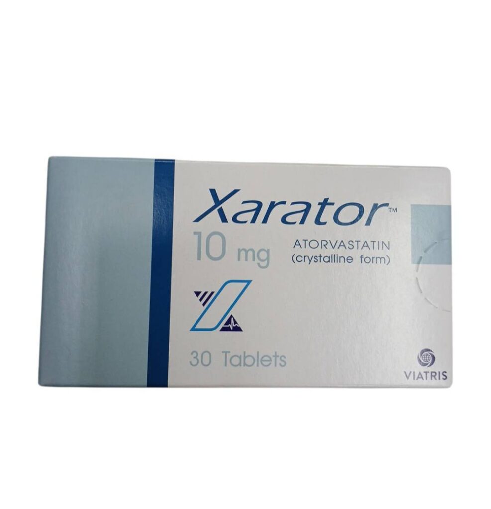 กล่องยา Xarator 10 mg 30 tablets ด้านหน้า atorvastatin