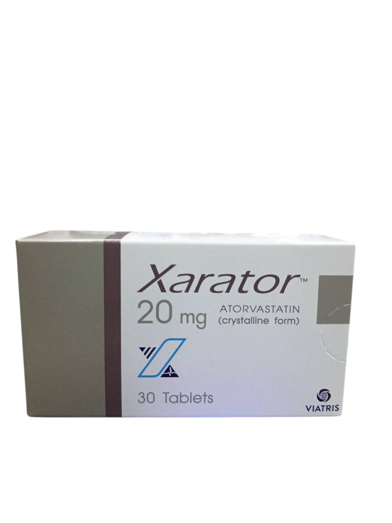 กล่องยา Xarator 20 mg 30 tablets ด้านหน้า atorvastatin