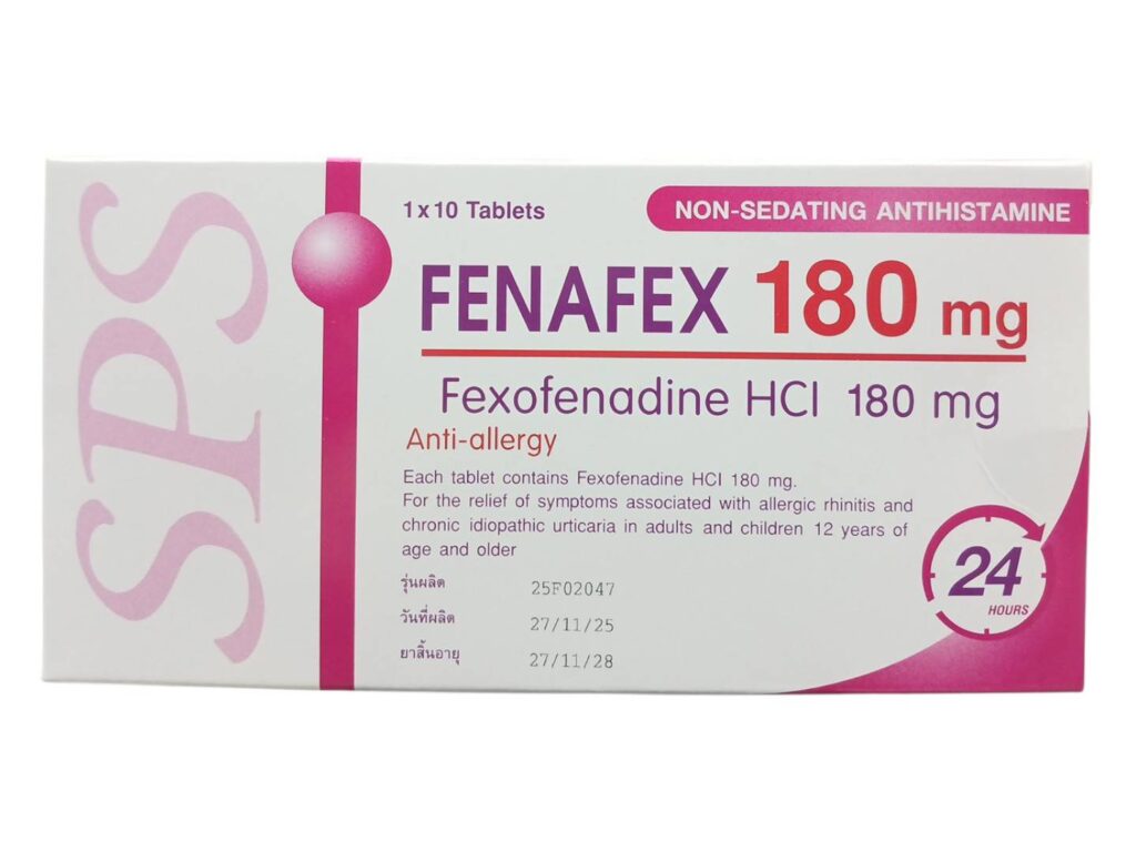 Fenafex 180 mg 10 tablets (Fexofenadine hydrochloride)