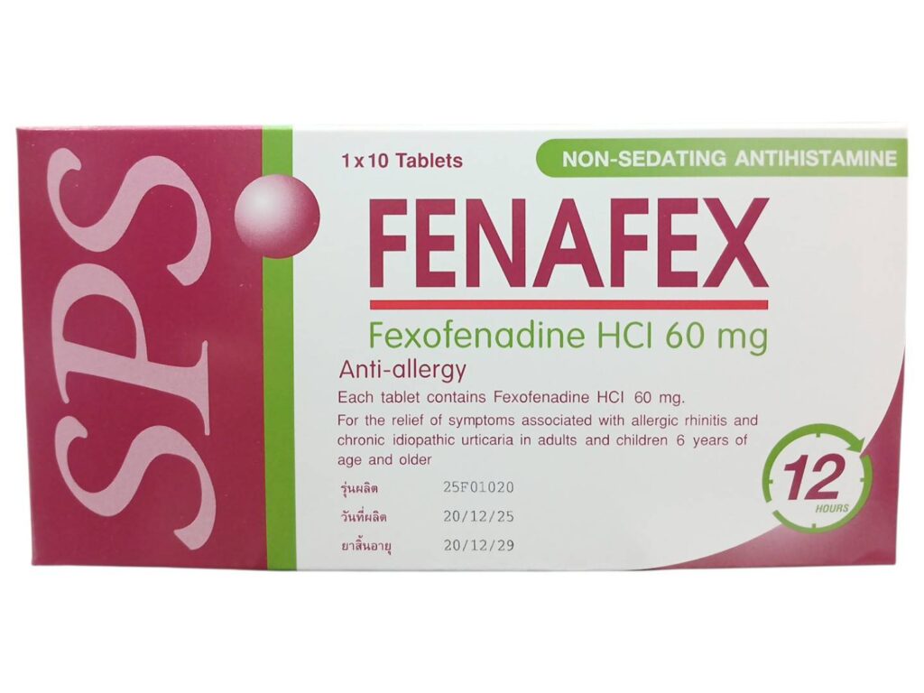 Fenafex 60 mg 10 tablets (Fexofenadine hydrochloride)