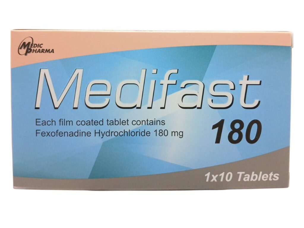 Medifast 180 mg 10 tablets (Fexofenadine hydrochloride)
