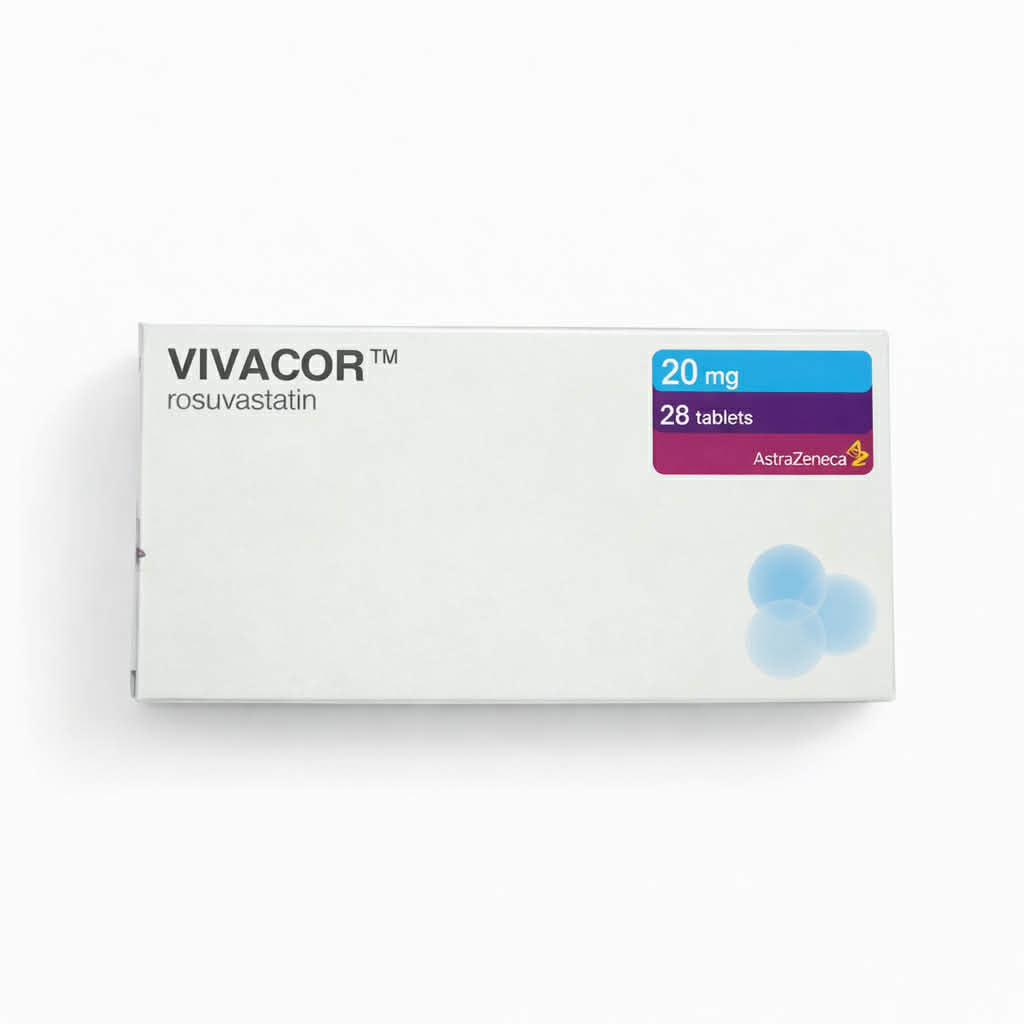 กล่องยา Vivacor 20 mg rosuvastatin 28 tablets