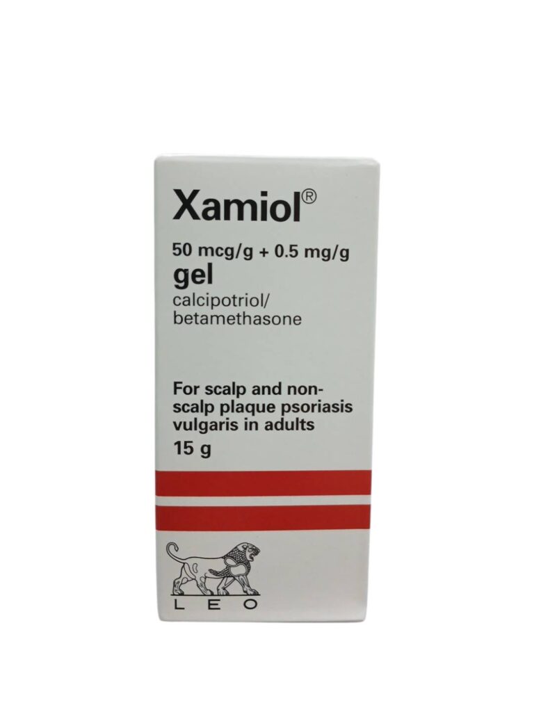 ขวดยา Xamiol 15 กรัม สำหรับรักษาโรคสะเก็ดเงินที่หนังศีรษะ