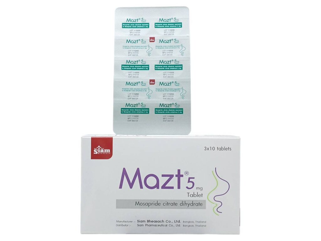 Mazt 10 mg Mosapride 30 เม็ด