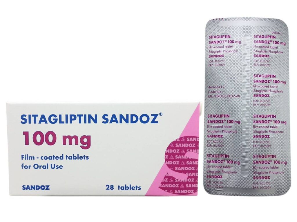 Sitagliptin Sandoz 100 mg 28 เม็ด ยารักษาโรคเบาหวานชนิดที่ 2